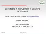 Backdoors in the Context of Learning (short paper) - slide 1