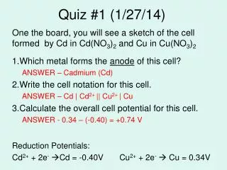 Quiz #1 (1/27/14)