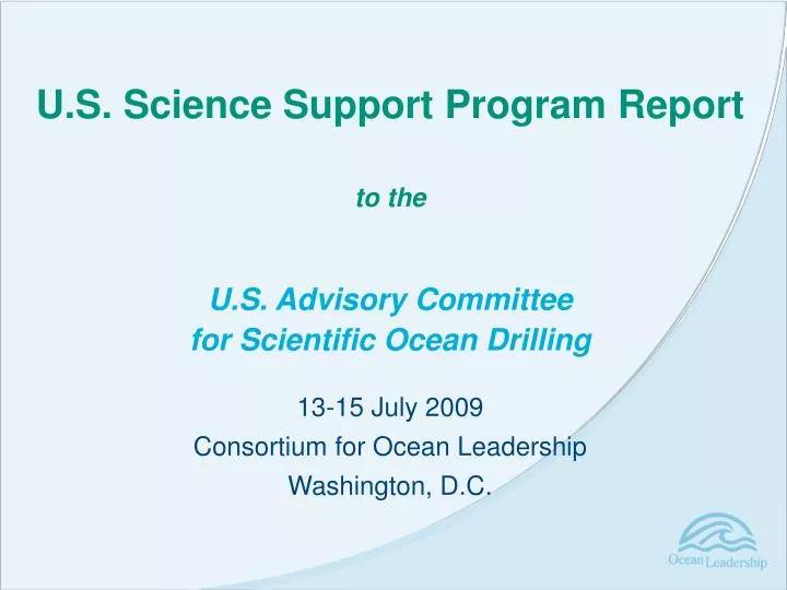 u s science support program report to the