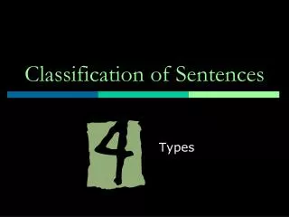 Classification of Sentences