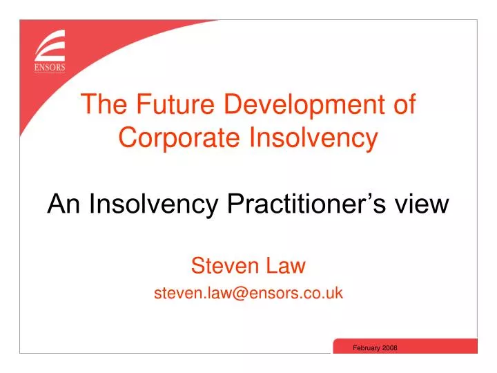 the future development of corporate insolvency an insolvency practitioner s view