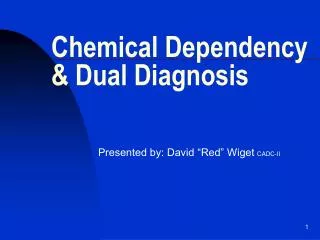 Chemical Dependency &amp; Dual Diagnosis