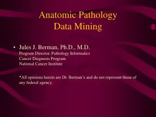 Anatomic Pathology Data Mining