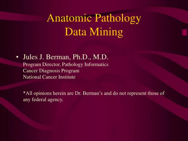 anatomic pathology data mining