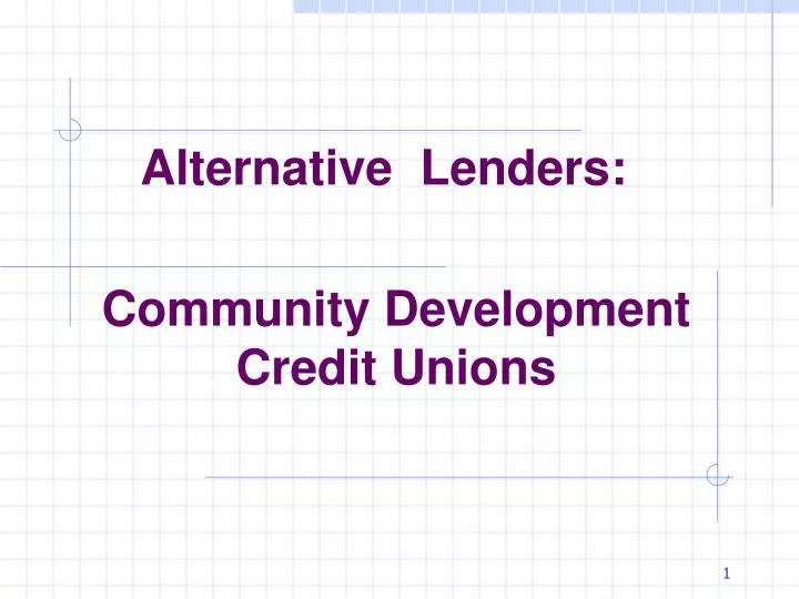 community development credit unions