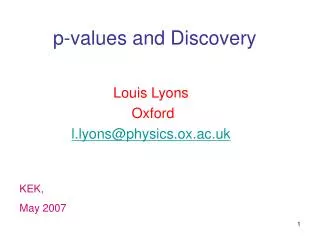 p-values and Discovery