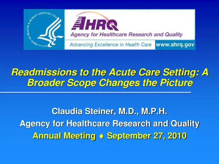 readmissions to the acute care setting a broader scope changes the picture
