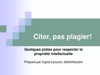citer pas plagier