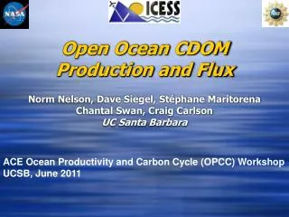 Open Ocean CDOM Production and Flux