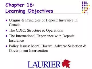 Chapter 16: Learning Objectives