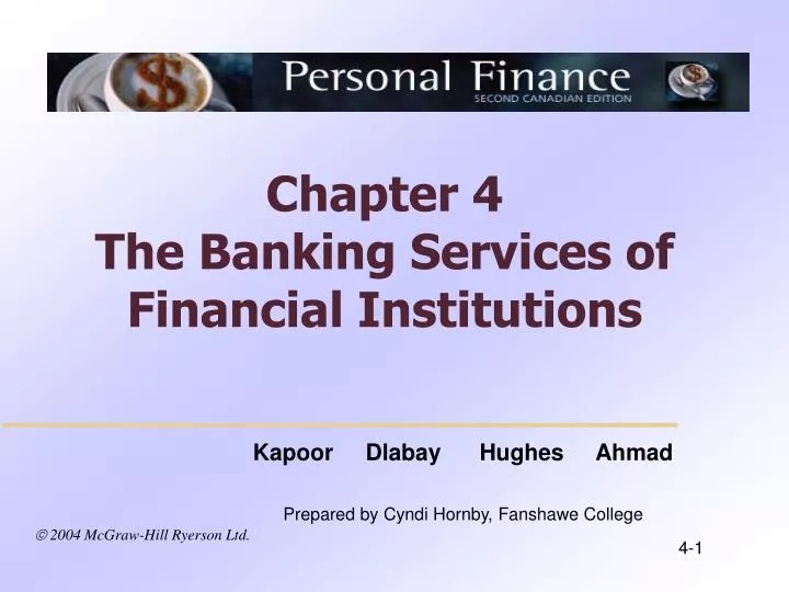 chapter 4 the banking services of financial institutions