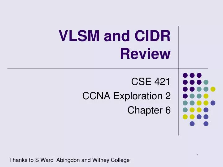 vlsm and cidr review