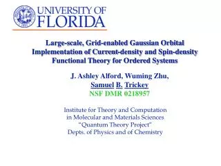Institute for Theory and Computation in Molecular and Materials Sciences “Quantum Theory Project”