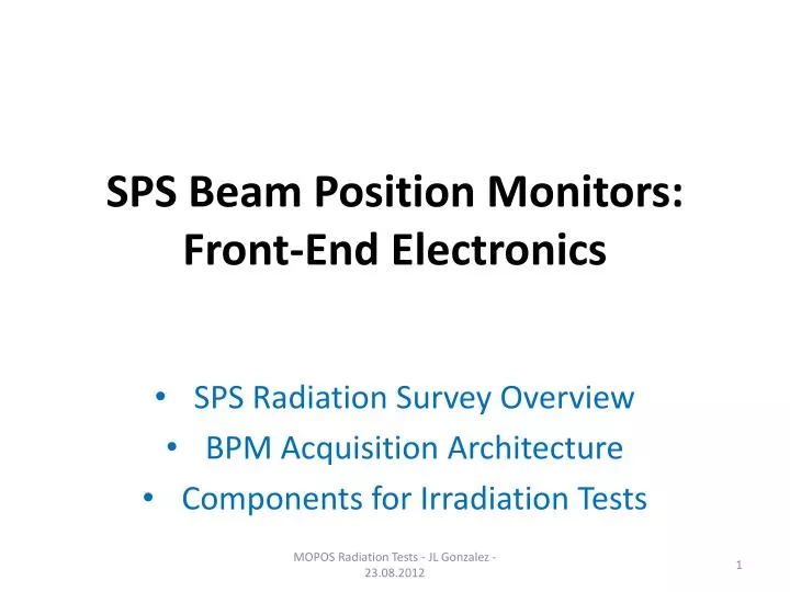 sps beam position monitors front end electronics