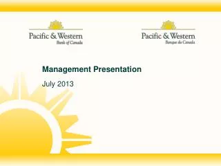 Management Presentation