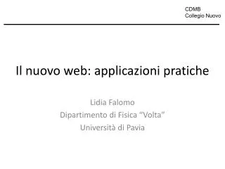 il nuovo web applicazioni pratiche