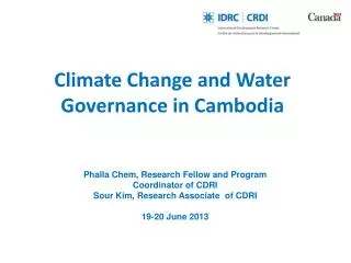 Climate Change and Water Governance in Cambodia