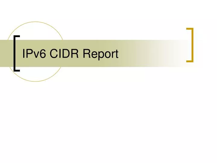 ipv6 cidr report