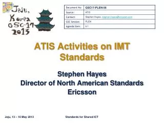 ATIS Activities on IMT Standards