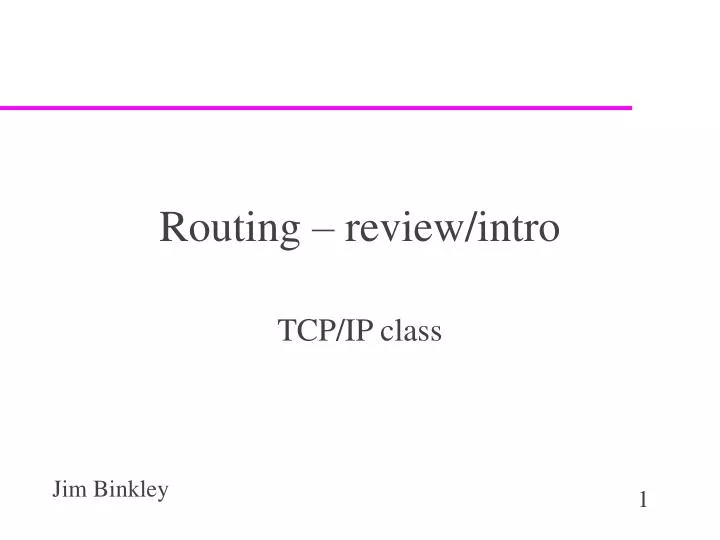 routing review intro