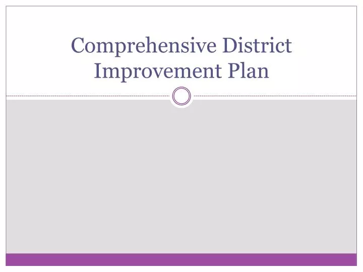 comprehensive district improvement plan