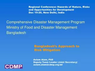 Bangladesh’s Approach to Risk Mitigation