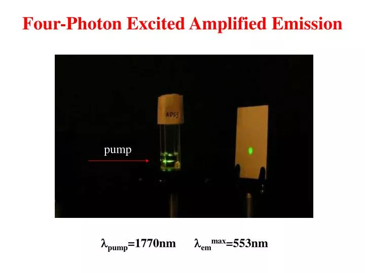 four photon excited amplified emission