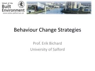 Behaviour Change Strategies