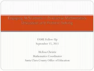 Engaging All Students in Productive Mathematics Discussion and Problem Solving