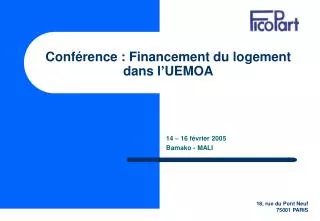 conf rence financement du logement dans l uemoa