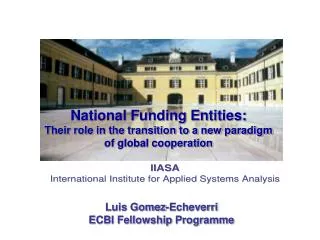 Luis Gomez-Echeverri ECBI Fellowship Programme