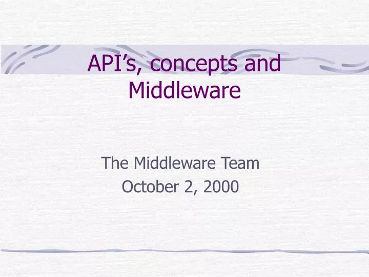 api s concepts and middleware