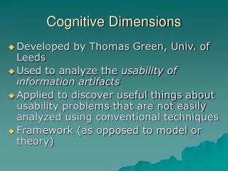 Cognitive Dimensions
