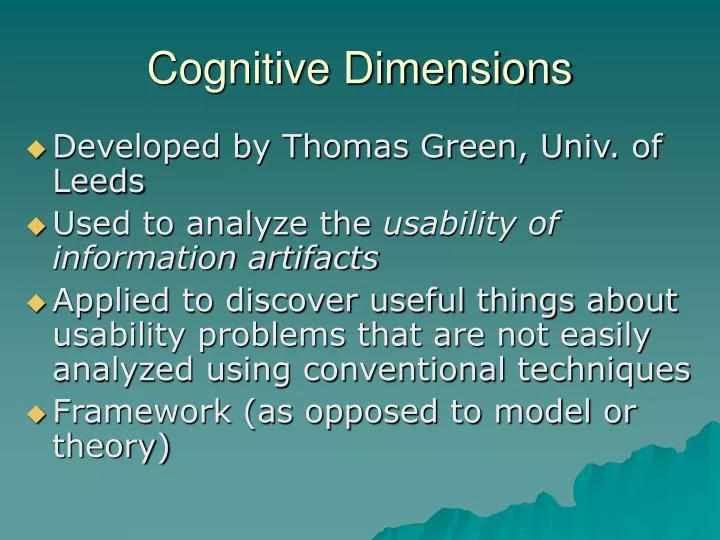 cognitive dimensions