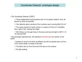 Coordinate Detector: prototype design