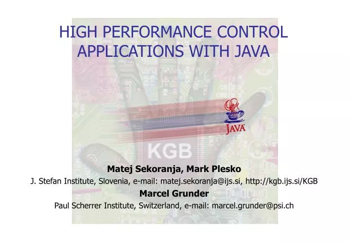 high performance control applications with java