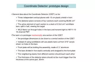 Coordinate Detector: prototype design