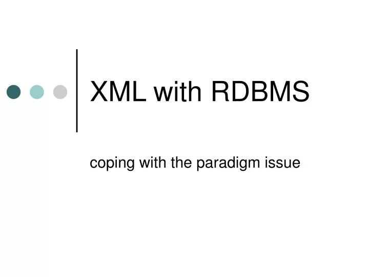 xml with rdbms