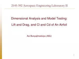2145-392 Aerospace Engineering Laboratory II