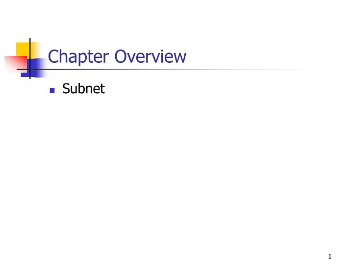 chapter overview