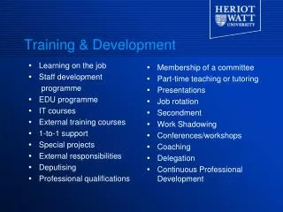 Training &amp; Development