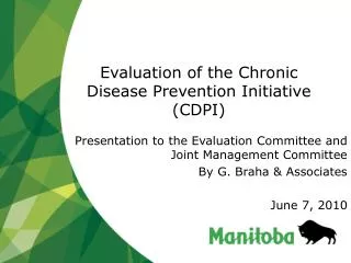 Evaluation of the Chronic Disease Prevention Initiative (CDPI)