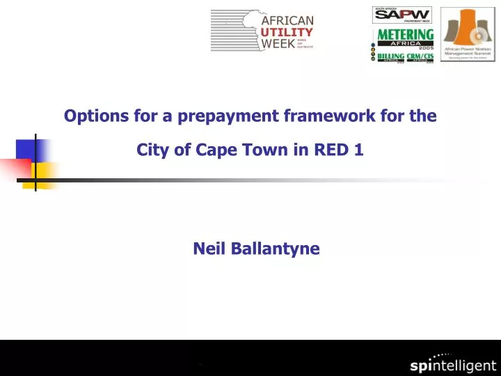options for a prepayment framework for the city of cape town in red 1