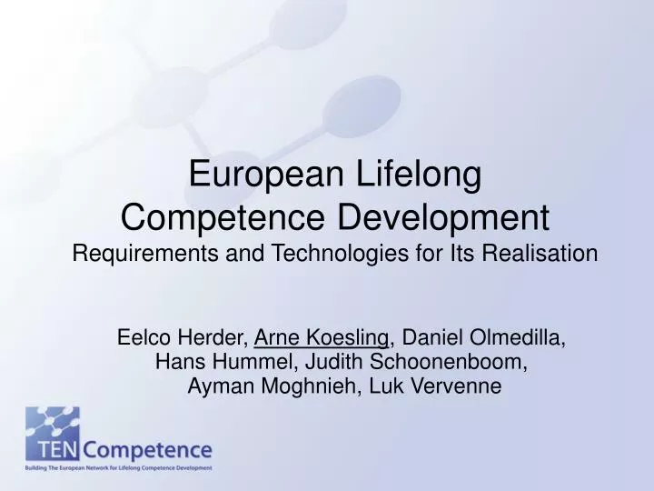 european lifelong competence development requirements and technologies for its realisation