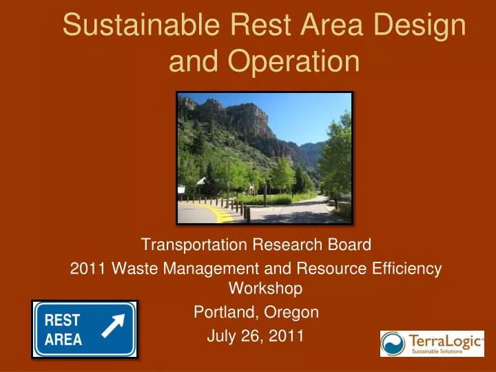 sustainable rest area design and operation