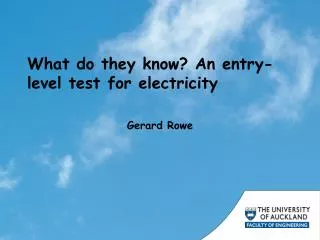 What do they know? An entry-level test for electricity