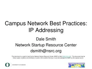 Campus Network Best Practices: IP Addressing