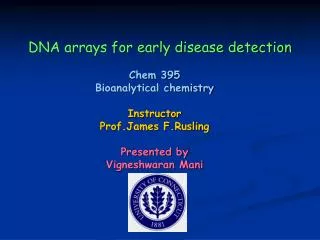 DNA arrays for early disease detection