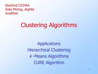 Clustering Algorithms