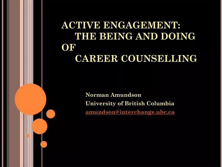 active engagement the being and doing of career counselling